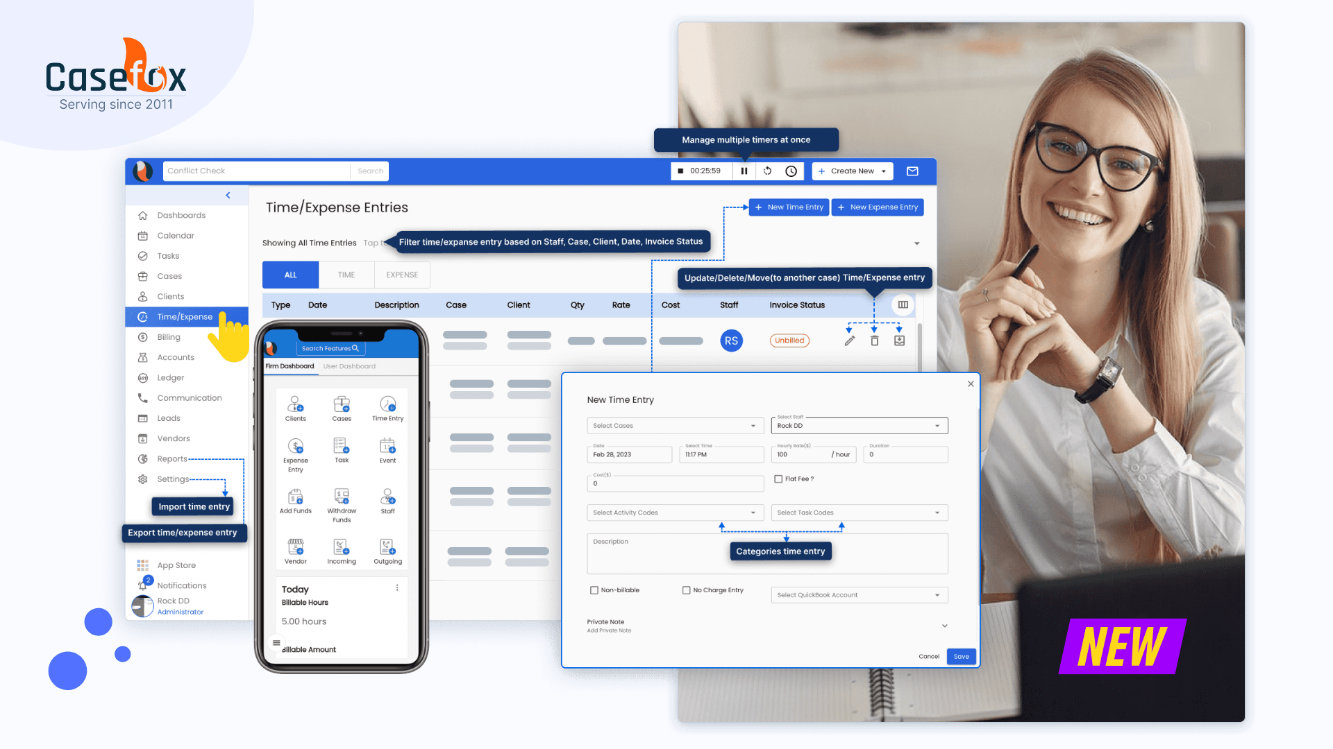 CaseFox Launches New User Interface for Legal Billing Software
